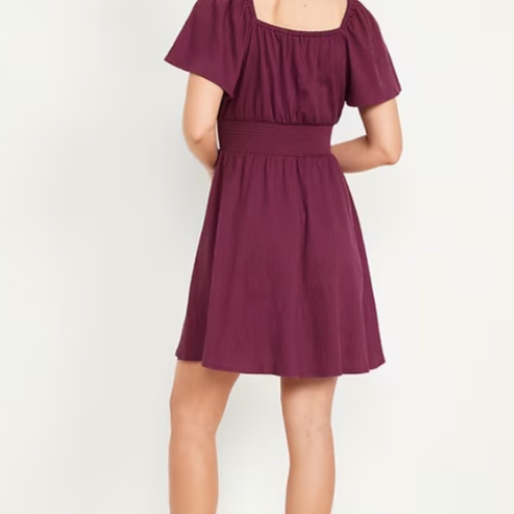 Waist-Defined Flutter-Sleeve Mini Dress - Picture 2 of 4